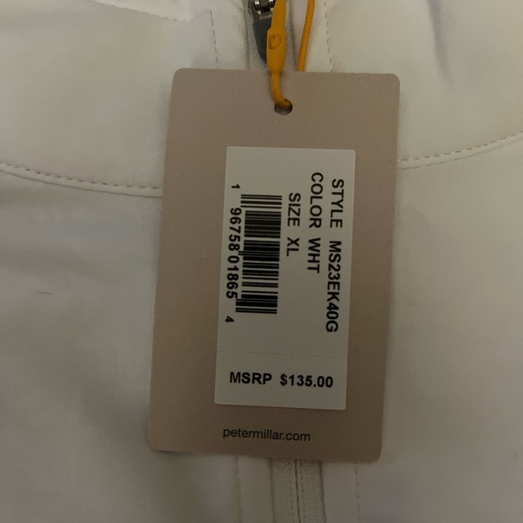 Peter Millar Men's White Perth Frondescence Performance Q-Zip Pullover NWT $135 - Picture 9 of 9